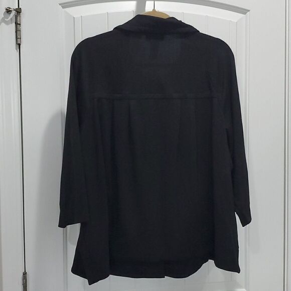Lane Bryant Women’s Black, 3/4 Sleeve pea coat Style Jacket, Size 22/24 - Picture 6 of 7